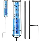 JININOSEU Regenmesser Frostsicher mit Metallständer - Regenmesser für Garten - Gut Ablesbar für Außenbereich Garten Hof Deck Rasen Landschaft
