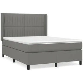 vidaXL Boxspringbett 140 x 200 cm Dunkelgrau