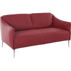W.Schillig Couch Leder 2-Sitzer Rot