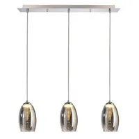 Deko-Light LED Pendelleuchte Electra 3-flammig, 12W 3000K Glas silberfarben 342117