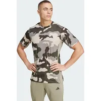 Adidas Train Essentials Camo Allover Print T-Shirt Silver Pebble XL