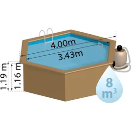 Gre Rundbecken Vanille 2 Set 400 x 119 cm inkl. Sandfilter