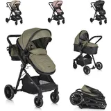 Moni Kombikinderwagen 2 in 1 Rio 22 kg umbaubar Fußabdeckung klappbar Korb Gurt grün