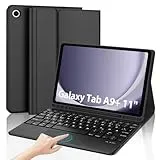 SENGBIRCH Tastaturhülle für Samsung Galaxy Tab A9 Plus 11'' 2023 - QWERTZ Deutsche Touchpad Tastatur Abnehmbare Bluetooth Wireless Tastatur für Galaxy Tab A9+ 11'' 2023, Schwarz