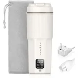 QianShouYan Reisewasserkocher Klein 450ml 300W mit 6 Stufen Temperaturregelung Mini Reise Wasserkocher, Überhitzungsschutz, Auslaufsicheres Design Tragbar Wasserkocher Geeignet für 100~240V