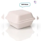 Blanc HYGIENIC Burgerboxen Pommesboxen Standard IP6 XL aus Bagasse 300 Stück, to go, take away, biologisch abbaubar, umweltfreundlich