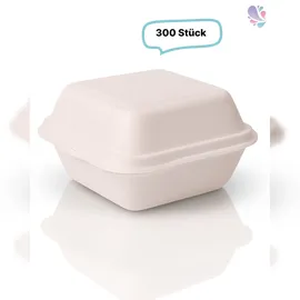 Blanc HYGIENIC Burgerboxen Pommesboxen Standard IP6 XL aus Bagasse 300 Stück, to go, take away, biologisch abbaubar, umweltfreundlich