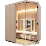 Infraworld Prima 2 Infrarotkabine mit ABC-Strahler/Flächenheizung/Salzverdampfer Holzart: Zirbe - Breite: 164 cm