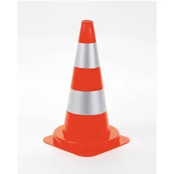 Verkehrsleitkegel aus PVC, mit 2 silbernen Ringen, reflektierend, 500 mm hoch