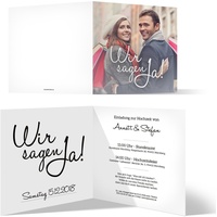 30 x Hochzeit Einladungskarten Hochzeitseinladungen Quadrat Klappkarte - Wir sagen Ja