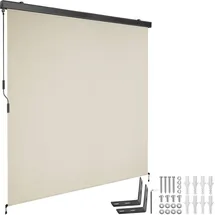 Tectake Senkrechtmarkise 15 x 12 cm Beige Aluminium