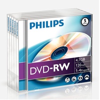 Philips DVD-RW 4,7GB 4x 5er Jewelcase