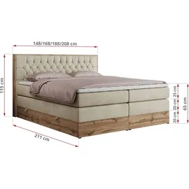 MKS Meble Amore King 160 x 200 cm H3 Beige