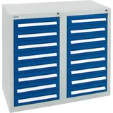 Stumpf Schubladenschrank Serie T-100/35-2, 16 Schubladen enzianblau (16x100mm)