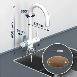Brita 3-Wege-Küchenarmatur Edelstahl Silber