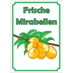 Frische Mirabellen Aufkleber Hochkant A2 (420x594mm)