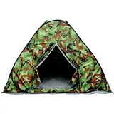 Campingzelt Pop Up Zelt 3 Personen Wurfzelt Festivalzelt mit Moskitonetz Camoufl