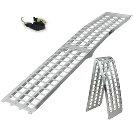 Trutzholm 1 x Auffahrrampe 230 cm Traglast 680 kg Alu klappbar grau Riffelstab Rampe Verladerampe