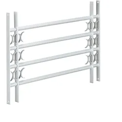Relaxdays Fenstergitter Einbruchschutz, ausziehbar, für außen, Stahl, 600 x 1000-1500 mm, Sicherheitsgitter, grau