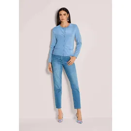 Madeleine Twinset Basic Strickjacke mit Halbarmpullover Blau 48