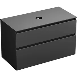 Burgbad Lin20 Waschtischunterschrank 100 x 48,7 x 66,1 cm Dunkelgrau Matt