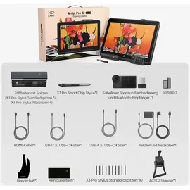 xppen Artist Pro 22 (Gen 2), 22 QHD 16384 Stufen USB Bluetooth