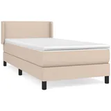 vidaXL Boxspringbett mit Matratze Cappuccino-Braun 90x200cm Kunstleder