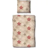 Traumschlaf Bettwäsche Sterne beige 200x200+2x 80x80 cm,