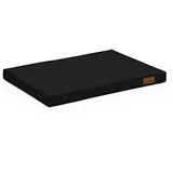 Juelle Orthopädisches Hundebett aus Kunstleder, Orthopädische Matratze für Große Hunde, Bett Abnehmbar, Schmutzabweisend, Omar M-XXL (100x75cm, Schwarz)