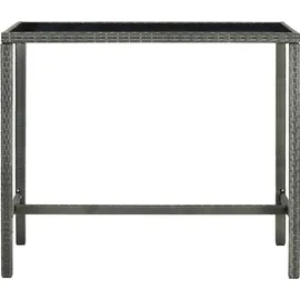 vidaXL 5-tlg. Gartenbar-Set mit Kissen Poly Rattan Grau