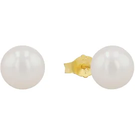 Amor Paar Ohrstecker AMOR "2013428", gold (gelbgoldfarben), Ohrringe, Damen, 7mm, Gelbgold 375, Made in Germany - mit Süßwasserzuchtperle