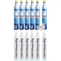 CAGO 6 x CO2-Zylinder 425 g 60l Sprudel-Wasser - Kohlensäure für Soda-Stream Wasser-Maxx