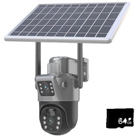 Drahtlose PTZ Solar Kamera, 4MP Auflösung, Doppelobjektiv, 4G Version Kamera Hinzufügen 64GB