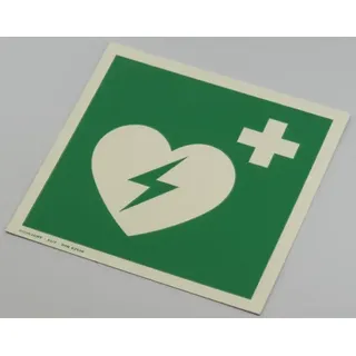 Hinweisschild AED, Kunststoff, langnachleuchtend