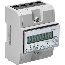Orno OR-WE-520 Stromzähler Hutschiene 3-Phasen Einweg MID Geeicht und Zertifiziert Weiß