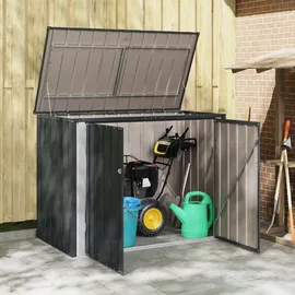 vidaXL Gartenlagerbox 151,5 x 82 x 110,5 cm Stahl schwarz