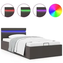 vidaXL Bett mit Bettkasten 100 x 200 cm Dunkelgrau