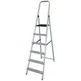 Edm Aluminium Trittleiter 6 Stufen - Silver / Black - One Size