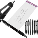 MAALEO Elegantes Stiftset mit Spickzettel 2 in 1 Kugelschreiber mit austauschbaren Minen Blau/Schwarz Touchscreen Stift für Smartphones Tablets Schwarz 24277