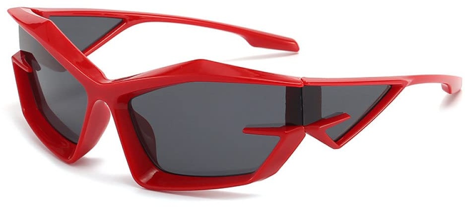 FOOOZ Beliebte Damen-Sonnenbrillen, Punk-Brillen, einzigartige ovale Sonnenbrillen für Herren, UV400, Zukunftstechnologie, Sinn für bunte Sonnenbrillen, 5, CN