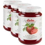 Darbo Naturrein Erdbeeren Konfitüre fein passiert, 450 g Glas (Packung mit 3)