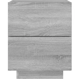 vidaXL Nachttische mit LED-Leuchten 2 Stk. Grau Sonoma Holzwerkstoff