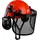 mustbau Sicherheitshelm Schutzhelm Set - EN397 mit Ohrschützer und Netzvisier - Verstellbarer Kopfbügel von 53 bis 63 cm - Ideal für Forstwirtscha