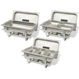 vidaXL Chafing Dish Set 3-tlg. Edelstahl