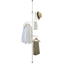 [en.casa] Teleskopgarderobe Havneby Weiß