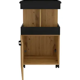 Forte Barschrank Homebar 50,2 x 88,5 x 41 cm Artisan Eiche/Schwarzeiche
