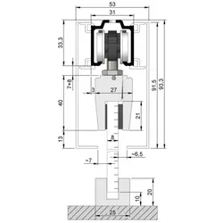 OT-Abdeckkappe,für beidseitige Verblendung, Aluminium, naturton eloxiert