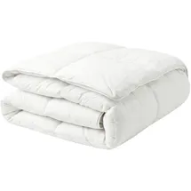 Beliani Bettdecke Weiß Japara Baumwolle Entendaunen Extra Warm geräuscharm luftdurchlässig leicht Winter Schlafzimmer