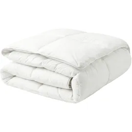 Beliani Bettdecke Weiß Japara Baumwolle Entendaunen Extra Warm geräuscharm luftdurchlässig leicht Winter Schlafzimmer