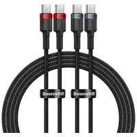 Baseus Cafule USB-C / USB-C-Kabel 100W 1 m - rot-schwarz und schwarz-grau (2 Stk.)